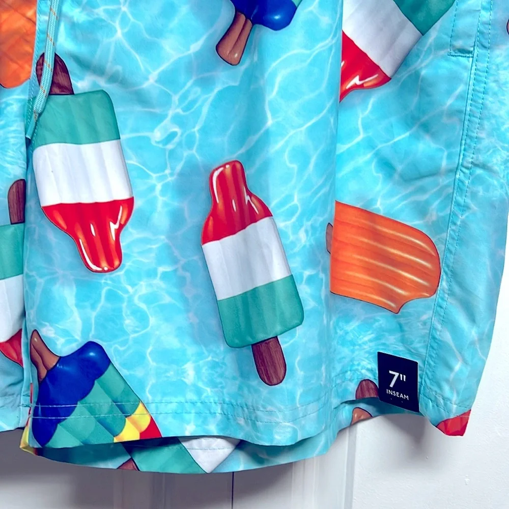 No Boundaries Multi Color Pop Sickle Print Swim Trunks Size 2XL NWT